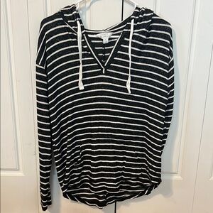 Striped Black and White Hoodie